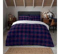 Smart Living Luxury Check Printed Flannel Fleece Duvet Cover With Pillowcases