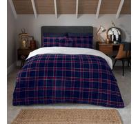 Smart Living Luxury Check Printed Flannel Fleece Duvet Cover With Pillowcases