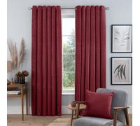 Sleepdown Luxury Chenille Eyelet Lined Curtains for Bedroom and Living Room 46 x 72 Inch Red 2 Panels, 5056242840428