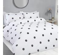 Smart Living Luxury Hotel Quality Tufted Circles Duvet Cover with Pillowcases - White - King (220cm x 230cm)