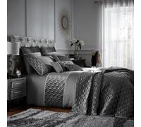 Smart Living Luxury Muriva Diamonds Duvet Cover With Pillowcase - Soft & Durable Bedding In Charcoal Charcoal Single