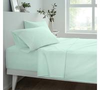 Sleepdown Extra Deep Fitted Sheet 32cm Pocket Easy Care Non-Iron Super Soft Polycotton Bedsheet Bedding Bed Linen - Single - Duck Egg