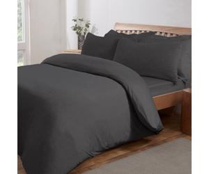 Smart Living Luxury Polycotton Easy Care Bedding Quilt Cover, Textured Duvet Cover Set, Bed Covers - Jersey Melange