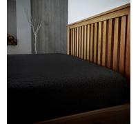 Smart Living Luxury Quality Fitted Teddy Bear Fleece Flannel Fitted Sheet In Black Black