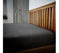Smart Living Luxury Quality Fitted Teddy Bear Fleece Flannel Fitted Sheet In Charcoal Charcoal