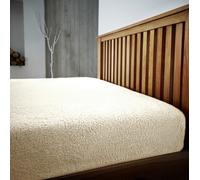 Smart Living Luxury Quality Fitted Teddy Bear Fleece Flannel Fitted Sheet in Cream | Size: Single Fitted Smart Living Cream Single Fitted