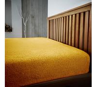 Smart Living Luxury Quality Fitted Teddy Bear Fleece Flannel Fitted Sheet in Gold | Size: Single Fitted Smart Living Gold Single Fitted