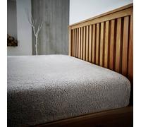 Smart Living Luxury Quality Fitted Teddy Bear Fleece Flannel Fitted Sheet In Silver Silver Single Fitted