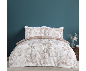 Smart Living Luxury Reversible Polycotton Easy Care Bedding Quilt Cover, Textured Duvet Cover Set, Bed Covers - Tropical Monkey
