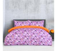 Luxury Soft Reversible Celestial Halloween Duvet Cover & Pillowcases Smart Living Lilac Single