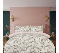 Smart Living Luxury Soft Reversible Elegant Blooms Duvet Cover & Pillowcases - Blush Pink - Double (200cm x 200cm)