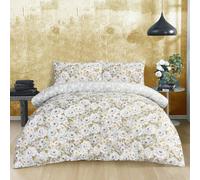 Smart Living Luxury Soft Reversible Elegant Blooms Duvet Cover & Pillowcases In Green Green King