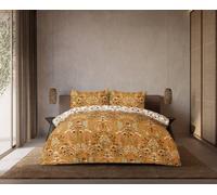 Smart Living Luxury Soft Reversible Folk Floral Duvet Cover & Pillowcases In Mustard Mustard Single