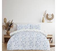 Smart Living Luxury Soft Reversible Holiday Postcard Duvet Cover & Pillowcases In Blue Blue Single