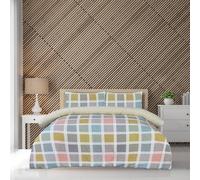 Smart Living Luxury Super Soft Crosshatch Check Reversible Complete Bedding Set Multi Double