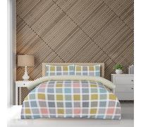 Smart Living Luxury Super Soft Crosshatch Check Revisable Duvet Cover with Pillowcase | Size: Double Smart Living Multicolor Double