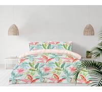 Smart Living Luxury Super Soft Reversible Exotic Palms Duvet Cover With Pillowcase Multi Single
