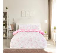 Smart Living Luxury Super Soft Reversible Floral Toile Duvet Cover with Pillowcase in Pink | Size: Single Smart Living Pink Single