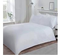 B&Q Duvet Cover Set Smart Living Super Soft Lace Panel with Pillowcases White Single (135x200cm)