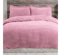 Smart Living Luxury Teddy Plain Duvet Cover & Pillowcase Set in Mauve | Size: Super King Smart Living Mauve Super King