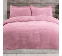 Smart Living Luxury Teddy Plain Duvet Cover & Pillowcase Set in Mauve | Size: Super King Smart Living Mauve Super King