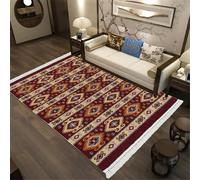 Smart Living Luxury Traditional Design Soft Reversible Washable Aqcha Rug In Red Red 120cm x 180cm