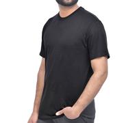 Smart Living Men's Mens 100% Cotton Crew Neck Short Sleeve T-Shirt Casual Plain Tee in Black | Size: Large Smart Living Black L