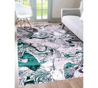 Smart Living Modern Carved Area Rug, Living Room Carpet, Kitchen Floor, Bedroom Soft Rugs 200Cmx290Cm -Emperor(315 Solarius Aqua)