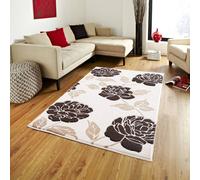 Smart Living Modern Thick Soft Carved Area Rug, Living Room Carpet, Kitchen Floor, Bedroom Soft Rugs 60 X 220Cm - Cream Brown