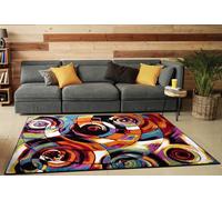 Smart Living Modern Hand Carved Multicolour Soft Thick Area Rug - Moonlight in Orange | Size: 60 cm x 110 cm Smart Living Orange 60 cm x 110 cm