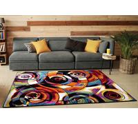 Smart Living Modern Hand Carved Multicolour Soft Thick Area Rug - Moonlight in Orange | Size: 60 cm x 110 cm Smart Living Orange 60 cm x 110 cm