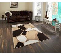 Smart Living Modern Hand Carved Multicolour Soft Thick Area Rug - Stone In Beige Beige