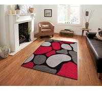Smart Living Modern Hand Carved Multicolour Soft Thick Area Rug - Stone In Black Black