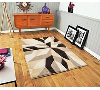 Smart Living Modern Thick Soft Carved Area Rug, Living Room Carpet, Kitchen Floor, Bedroom Soft Rugs 60Cm X 110Cm - Brown Beige