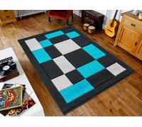 Smart Living Modern Thick Havana Carved Area Rug, Living Room Carpet, Kitchen Floor, Bedroom Soft Rugs 160Cm X 230Cm - Black Teal