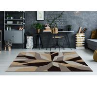 Smart Living Modern Thick Soft Carved Area Rug, Living Room Carpet, Kitchen Floor, Bedroom Soft Rugs 60Cm X 110Cm - Brown Beige