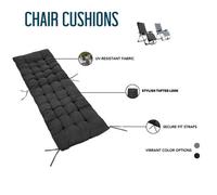 Smart Living Outdoor Seat Cushion With Thick Padding For Maximum Comfort And Support - Black - 168Cm X 50Cm