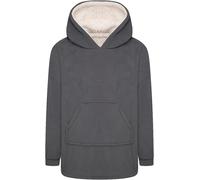 Smart Living Oversized Coral Fleece Blanket Hoodie for Warmth & Comfort in Charcoal | Size: Medium/Large Smart Living Charcoal M/L