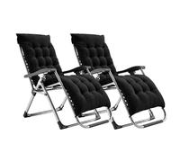 Smart Living Pair Of Zero Gravity Reclining Chair With Cushion & Pillow In Black Black