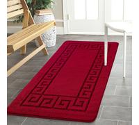 Plain Machine Washable Non Slip Door Entrance Mats:60x220cm / Red