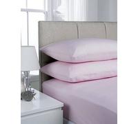 Smart Living Polycotton Bed Linen Luxury Bedsheet or Pillowcase Non Iron in Baby Pink | Size: Standard Pillow Case Smart Living Baby Pink Standard Pillow Case