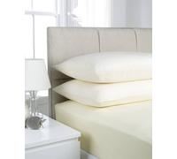 Smart Living Deluxe Fitted Sheet or Pillowcase Pair - Cream - King (150cm x 200cm) + 25cm Deep