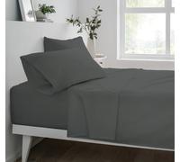 Smart Living Polycotton Bed Linen Luxury Fitted Bedsheet Or Pillowcase Non Iron In Charcoal Charcoal
