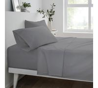 Smart Living Polycotton Bed Linen Luxury Fitted Bedsheet or Pillowcase Non Iron in Grey | Size: Single Fitted Smart Living Grey Single Fitted