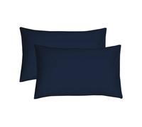 Pair of Easy-Care Polycotton Pillowcases: Navy