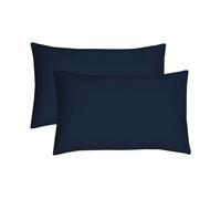 Pair of Easy-Care Polycotton Pillowcases: Navy