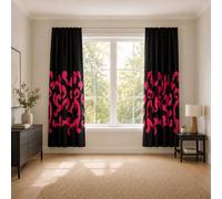 Smart Living Polycotton Curtains Pair With Tie Backs - Contemporary Scroll Pattern In Black Black