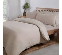 Smart Living Polycotton Jersey Melange Duvet Cover With Pillowcases In Beige Beige Single