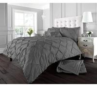 Smart Living Polycotton Pintuck Duvet Cover With Pillowcases in Charcoal | Size: Single Smart Living Charcoal Single