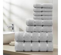 Smart Living Premium Luxury Cotton Towel Bale Set - 8 Piece Bathroom in Silver Smart Living Silver